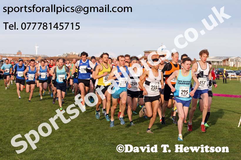 Senior mens North Eastern Cross Country, Redcar. Photo:  David T. Hewitson/Sports for All Pics